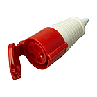 Розетка трифазна силова промислова переносна із заземленням 3Р+N+Е (220V-415V, 32A, ABS пластик)