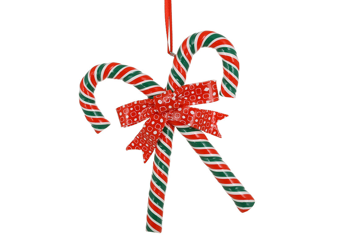 Декоративна підвіска з гліттером Льодяник  посох, фото 1