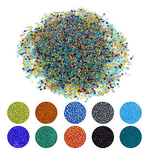 Бісер Китайський 12/0, Круглий, Мікс, 100 г