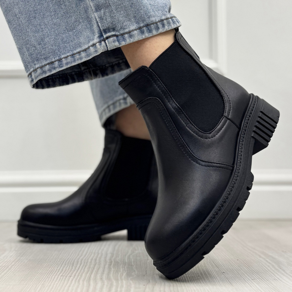 Челсі чорні шкіряні жіночі. Демісезонні. 36-41 розміри, фото 1