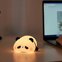 Светодиодная силиконовая лампа-ночник "Лежащая панда" 2W 3000К беспроводная с таймером VALESO