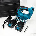 Акумуляторний безщітковий лобзик 24V з 2 АКБ у пластиковому кейсі з регулюванням швидкості та кута нахилу JL-13, фото 3