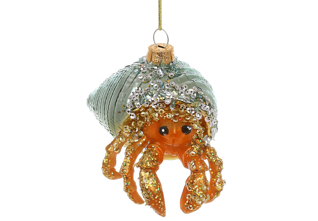 Рак самітник в ракушціі з бісером та паєтками, фото 1