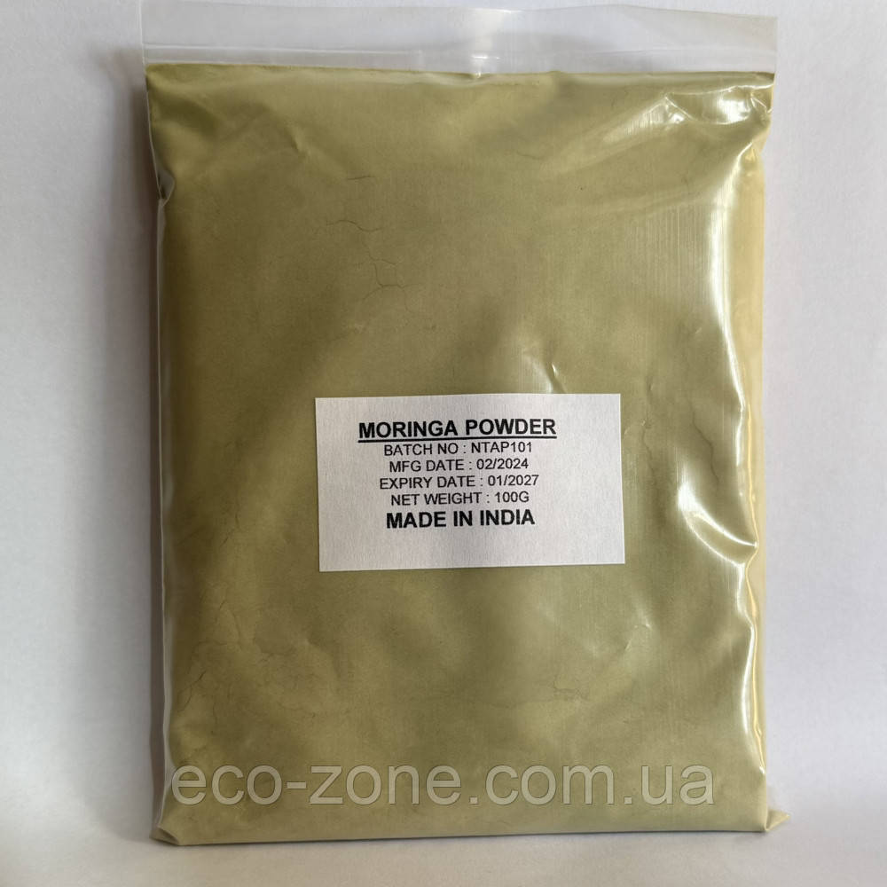 Морінга порошок (Листя) 100 г. Індія. Термін до 04/2028, фото 1
