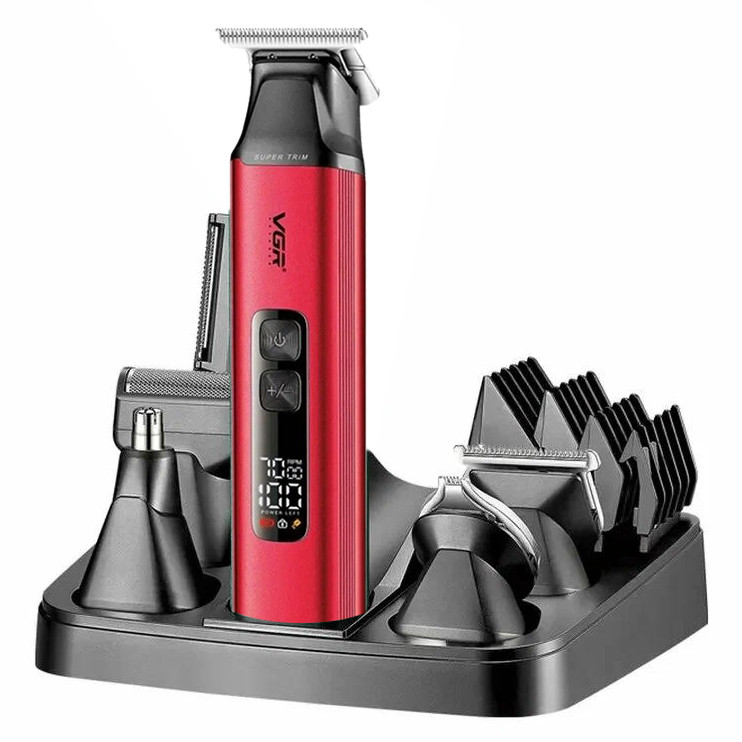 Професійна машинка для стрижки волосся з насадками VGR V-117 6 в 1, Тример з насадками різної довжини ZK-78, фото 1