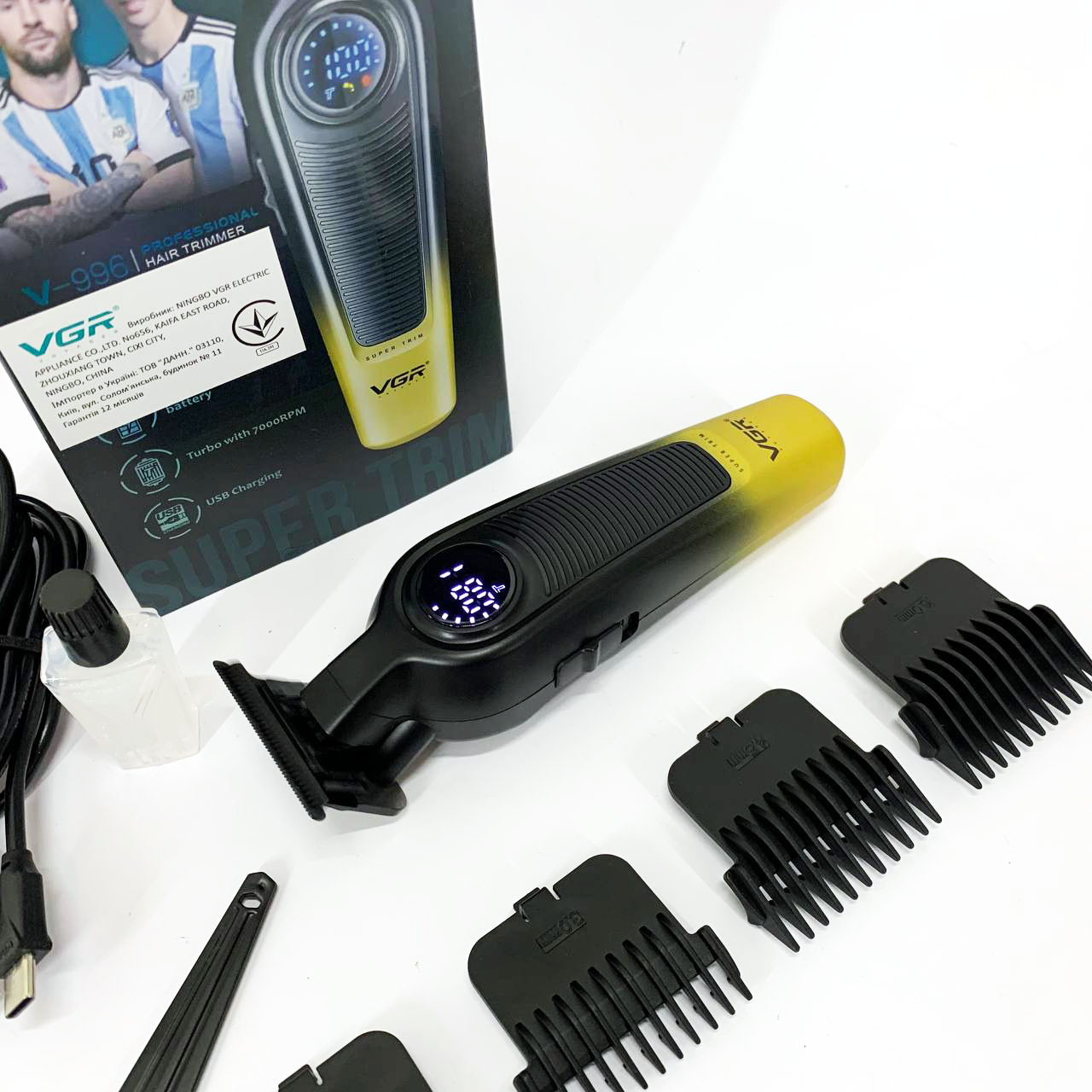Професійна окантовочна машинка для стрижки волосся VGR V-996, Водонепроникний тример для стрижки LQ-75, фото 1