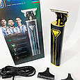Машинка для стрижки на акумуляторі VGR, Універсальний тример для чоловіків Електромашинка волосся KM-19, фото 8