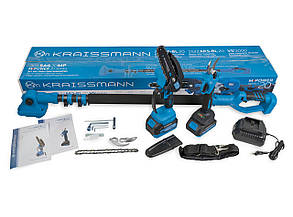 Секатор (25 мм), міні-пила, подовжувач (2 м) і акумулятор на 1500 і 3000 мАг KRAISSMANN 301 SAG 20 MP