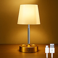 Настільна лампа з телескопічною ніжкою 11-28 см, золотий, CB-T01/Акумуляторна лампа настільна/світильник нічник