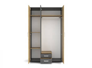 Шафа гардеробна Poseda PS1 Accord, колір антрацит/дуб артізан, фото 2