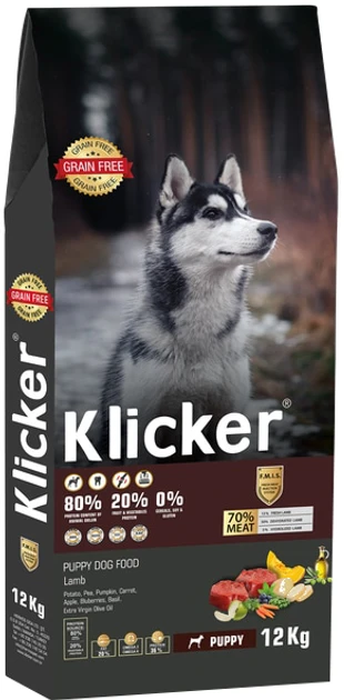 Сухий корм Hermos Klicker Холистик беззерновий для цуценят з ягнятком 12 кг, фото 1