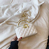 Жіноча сумка-косметичка 28200 Vanity Bag крос-боді біла молочна, фото 2