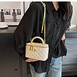 Жіноча сумка-косметичка 28200 Vanity Bag крос-боді біла молочна, фото 4