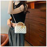 Жіноча сумка-косметичка 28200 Vanity Bag крос-боді біла молочна, фото 7