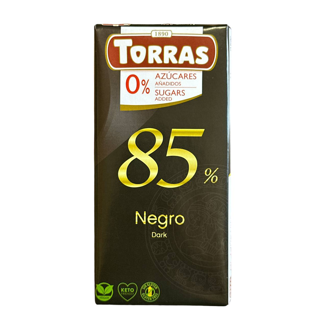 Шоколад чорний Torras какао 85% без цукру 75 г