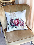 Новорічна наволочка гобеленова одностороння 45х45 см. Limaso G-34278, фото 4