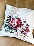 Новорічна наволочка гобеленова одностороння 45х45 см. Limaso G-34278, фото 3