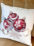 Новорічна наволочка гобеленова одностороння 45х45 см. Limaso G-34278-2, фото 2