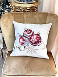 Новорічна наволочка гобеленова одностороння 45х45 см. Limaso G-34278-2, фото 3
