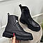 Черевики чорні шкіряні жіночі на шнурівці. 36-41 розміри, фото 3