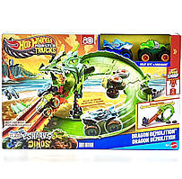 Ігровий набір Hot Wheels Monster Trucks Атака вогняного дракона JFR06 Dinos Dragon Міккі Маус