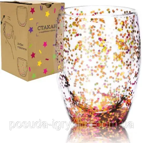Склянка з подвійною стінкою 350мл Супер зірка 201-34, фото 1