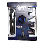 Набір для догляду за волоссям Kemei KM-640 — машинка, тример, стайлер, фото 4