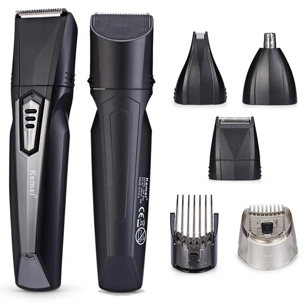 Набір для догляду за волоссям Kemei KM-640 — машинка, тример, стайлер, фото 1