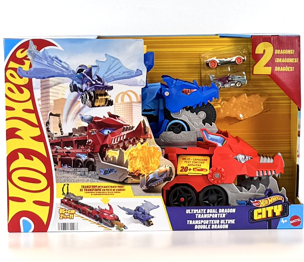 Хот Вілс Транспортер-трансформер Два дракони Hot Wheels City JBM72 Ultimate Dual Dragon Transporter , Міккі Маус, фото 1