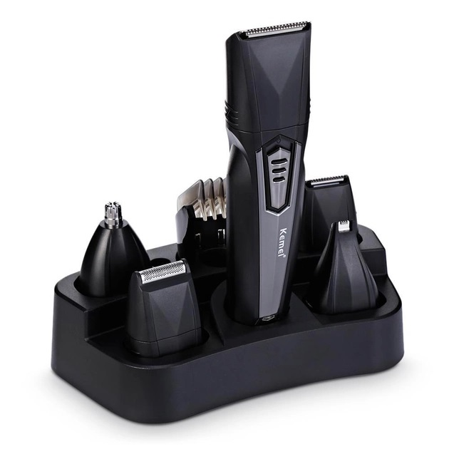 Машинка для стрижки волосся Kemei KM-640 8 в 1 — тример і стайлер у комплекті, фото 1