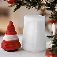 Молд «В'язана ялинка» для свічки, декору, воску, кондитерів. Дуже м'який топ силікон. 1 шт. М. 755. Ок. 8 см