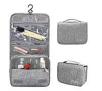 Дорожная косметичка женская складная с крючком, 4 отделения, полиэстер, компактная для путешествий и фитнеса