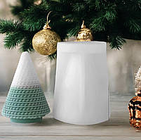 Молд «В'язана ялинка» для свічки, декору, воску, кондитерів. Дуже м'який топ силікон. 1 шт. М. 7552. Ок. 8 см