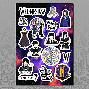 Стікери А5 Wednesday / Венздей без порізки 01
