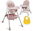 Дитячий стільчик для годування Milo Ricokids 3в1 Рожевий 700002, фото 3