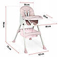 Дитячий стільчик для годування Milo Ricokids 3в1 Рожевий 700002, фото 4