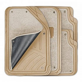 Килимки в салон універсальні Elegant 215018 5 шт (зима/літо, бежеві, на заклепках)