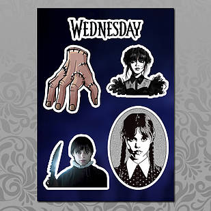 Стікери А5 Wednesday / Венздей без порізки 03