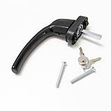 Ручка віконна із замком IMAT чорна, фото 2