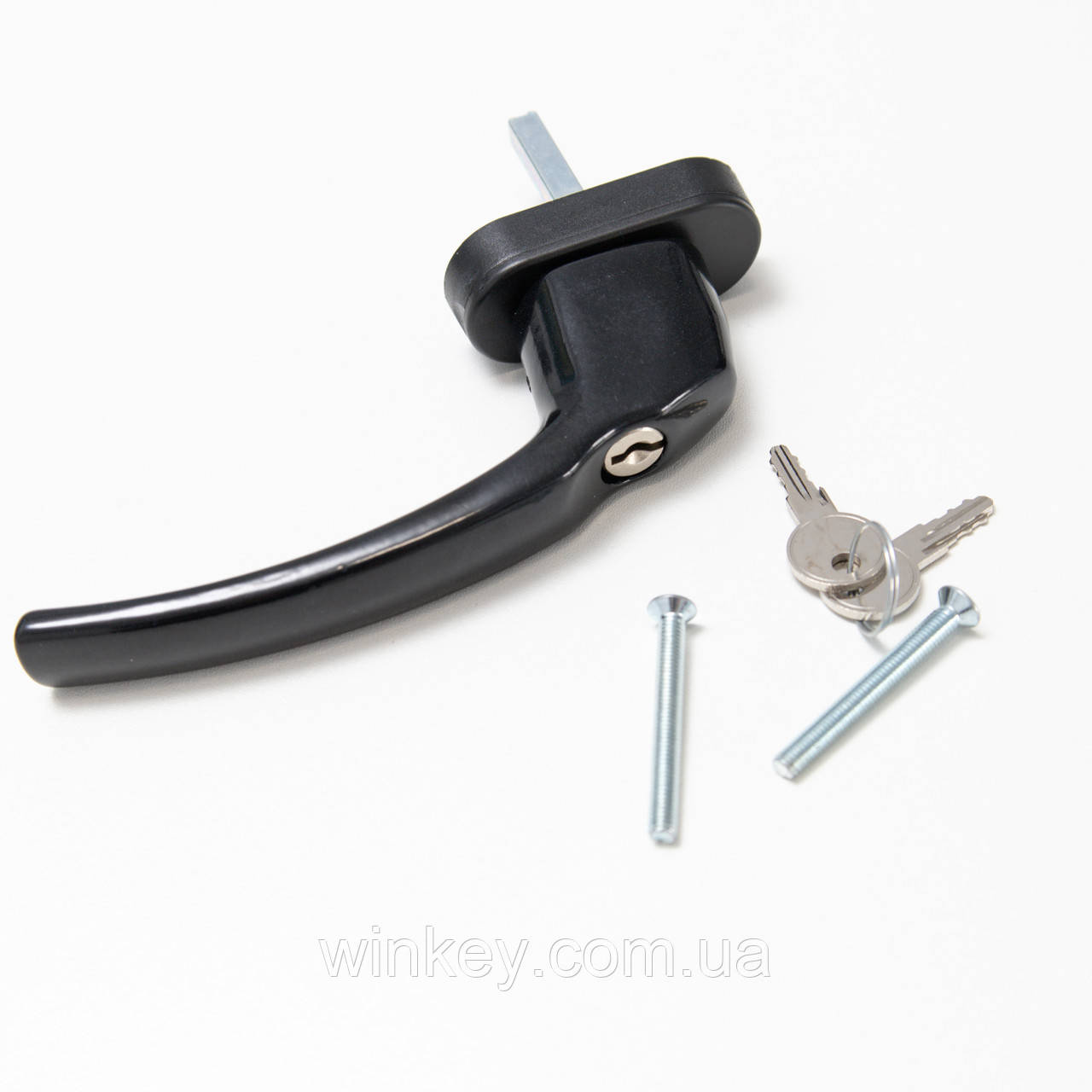 Ручка віконна із замком IMAT чорна, фото 1