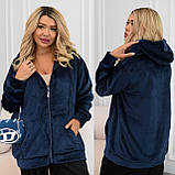 Кофта тепла махрова з капюшоном 9938, фото 3