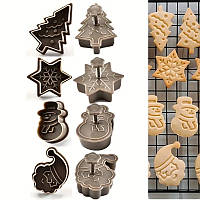 Набір плунжерів для мастики і тіста CHI Новорічний з 4-х штук (202289)