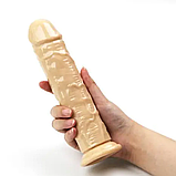 Фалоімітатор Тілесного кольору 20 см, Фалос реалістичний на присосці, Ділдо для вагінальної стимуляції, Інтимн, фото 4