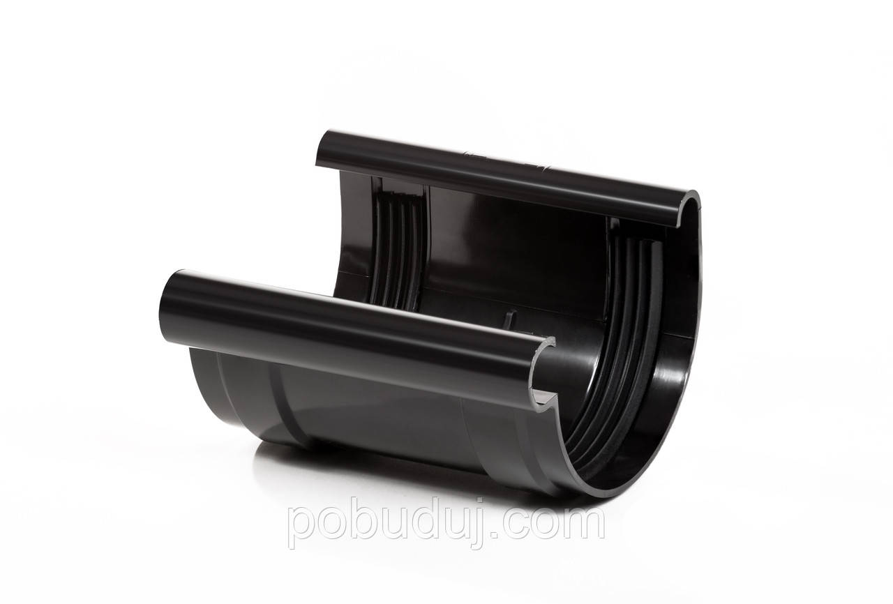 З'єднувач ринви без вкладки Profil 90 чорний, фото 1