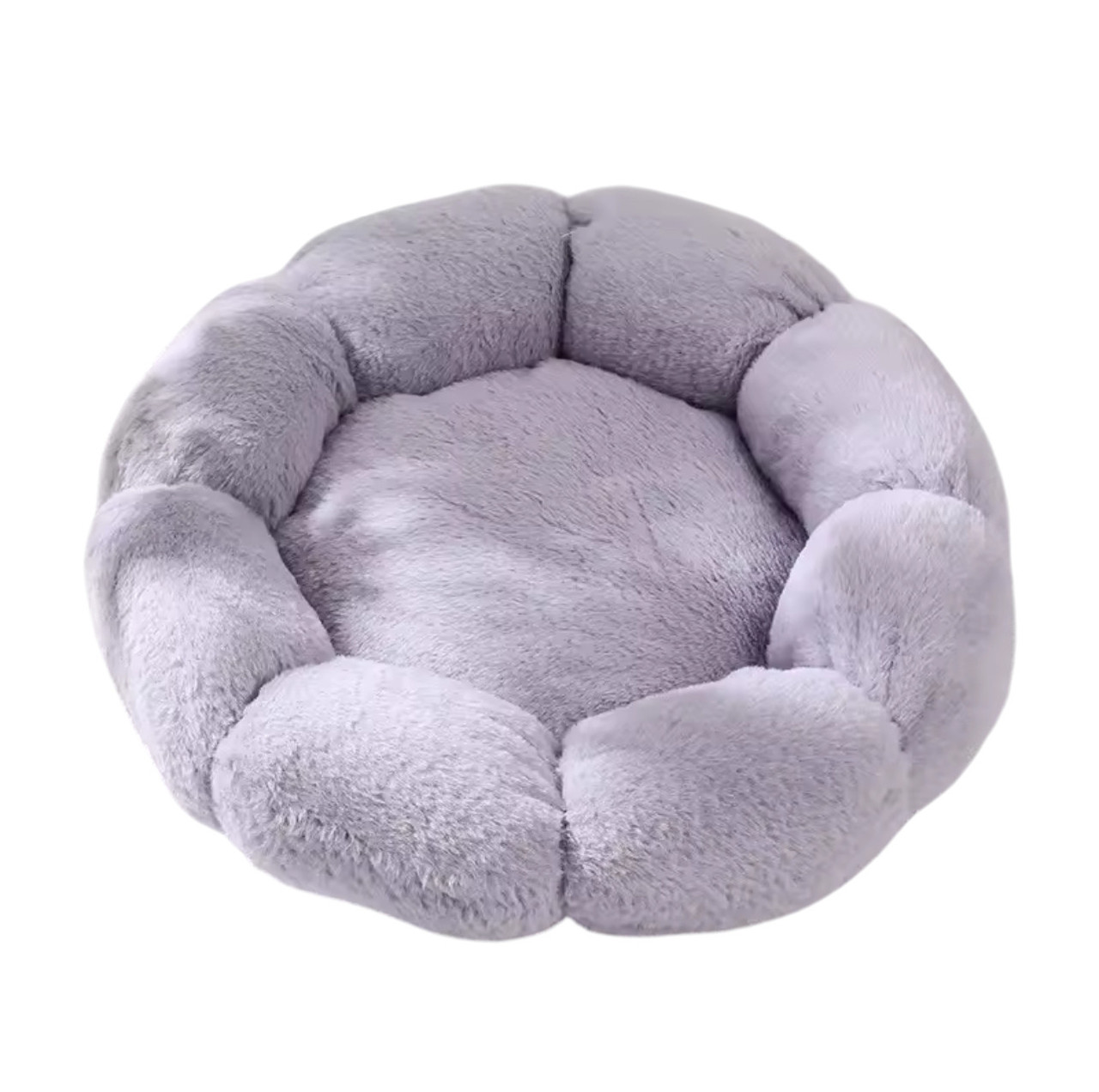Лежанка для котів і собак м'яка плюшева «Хмаринка» D-50см сіра / Лежак для тварин, фото 1