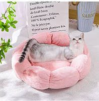 Лежанка для котів і собак м'яка плюшева «Хмаринка» D-50см сіра / Лежак для тварин, фото 7