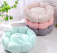 Лежанка для котів і собак м'яка плюшева «Хмаринка» D-50см сіра / Лежак для тварин, фото 8