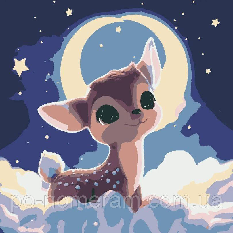 Картина за номерами Riviera Blanca Оленя у хмарах (з підсвічуванням) (GR1-026) 25 х 25 см, фото 1