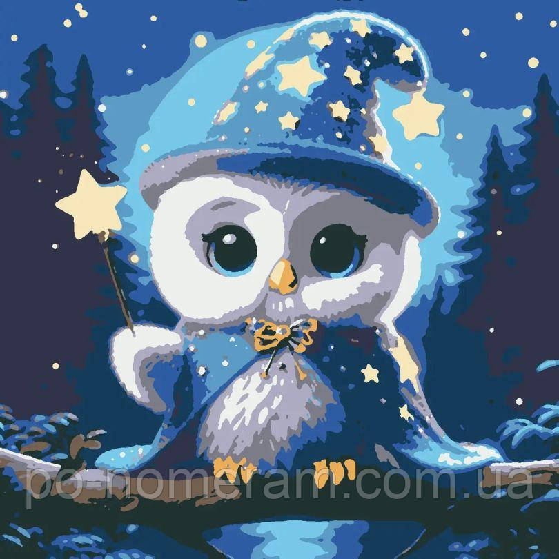 Картина за номерами Riviera Blanca Чарівна сова (з підсвічуванням) (GR1-027) 25 х 25 см, фото 1