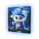 Картина за номерами Riviera Blanca Чарівна сова (з підсвічуванням) (GR1-027) 25 х 25 см, фото 2